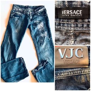 VERSACE COUTURE DISTRESSED JEANS